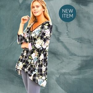 TORRID Plus Size Super Soft Scoop Neck Strappy Babydoll Top.